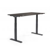 Sitz-Steh-Schreibtisch FLEX MODUL, elektrisch höhenverstellbar, 60,5-125,5cm (H), 120x80cm (BxT), rechteckig, eiche dunkel / sch