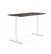 Sitz-Steh-Schreibtisch FLEX MODUL, elektrisch höhenverstellbar, 60,5-125,5cm (H), 120x80cm (BxT), rechteckig, eiche dunkel / wei