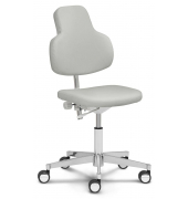 Bürodrehstuhl MED FLEX, lichtgrau / silber, bis 110kg, ohne Kopfstütze