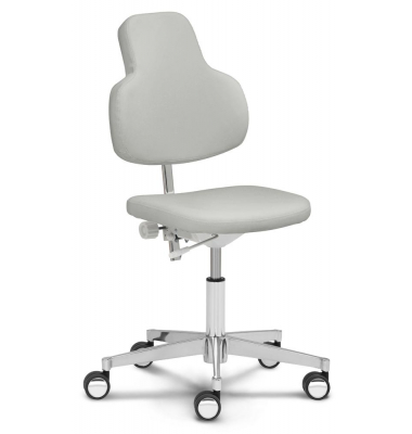Bürodrehstuhl MED FLEX, lichtgrau / silber, bis 110kg, ohne Kopfstütze