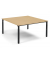 Konferenztisch System MODUL, manuell h&ouml;henverstellbar 65-85cm (H), 160x160cm (BxT), 8 Personen, quadratisch, buche / schwarz