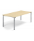Konferenztisch 348136, höhenverstellbar 65-85cm (H), 200x100cm (BxT), 8 Personen, rechteckig, ahorn / silber