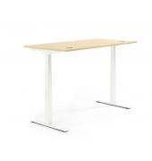 Sitz-Steh-Schreibtisch FLEX MODUL, elektrisch h&ouml;henverstellbar, 60,5-125,5cm (H), 180x80cm (BxT), rechteckig, ahorn / wei&szlig;