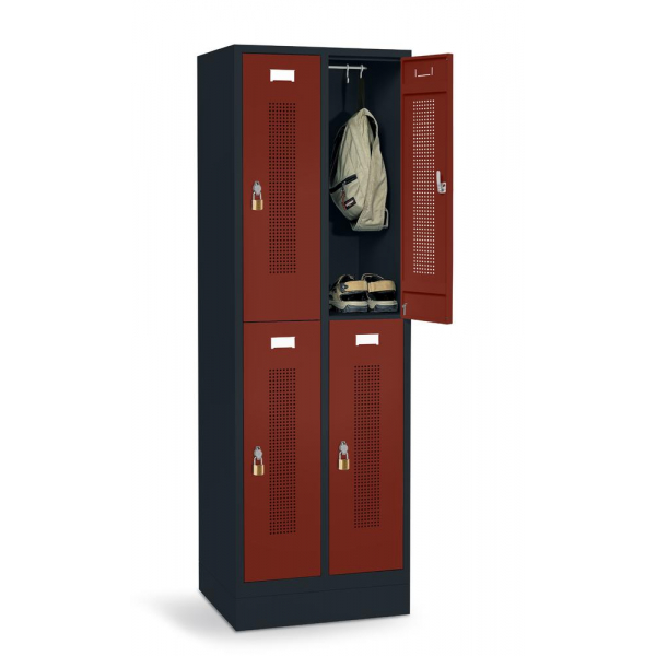 4255704319316 - Doppelstöckiger Spind SYSTEM SP1 mit Sockel 4255704319316 Deskin