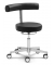 Bürodrehstuhl MED ROUND, schwarz / silber, bis 110kg, ohne Kopfstütze