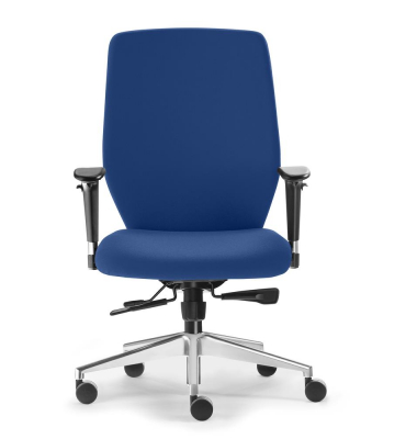 Bürostuhl DV 100 PRO, blau / silber, mit Armlehnen, bis 110kg, ohne Kopfstütze