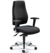 Bürostuhl TRENTO, anthrazit / silber, mit Armlehnen, bis 110kg, ohne Kopfstütze