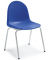Schalenstuhl P1, blau / chrom, ohne Armlehnen, 4-Fuß-Gestell