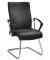 Besucherschwinger DV 30, schwarz / chrom, mit Armlehnen, Freischwinger