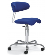 Bürodrehstuhl MEDICO, blau / chrom, bis 110kg, ohne Kopfstütze