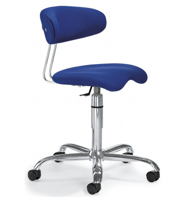 Bürodrehstuhl MEDICO, blau / chrom, bis 110kg, ohne Kopfstütze