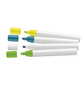 Kreidemarker, 269604, Etui, gelb, hellgr&uuml;n, wei&szlig;, hellblau, 2-5mm Keilspitze