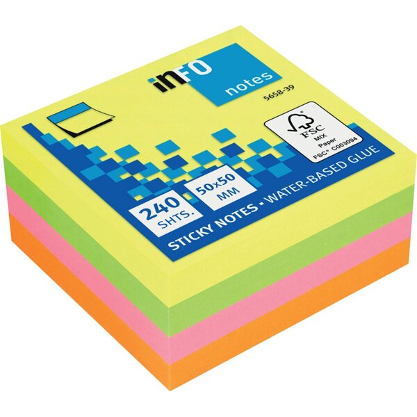 4044355771471 - INFO Haftnotizen Brillant 50 mm x 50 mm 1 x 240 Blatt gelb orange grün pink 4044355771471 - INFO Haftnotizen Brillant 50 mm x 50 mm 1 x 240 Blatt gelb orange grün pink