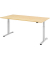 Sitz-Steh-Schreibtisch, elektrisch höhenverstellbar, 71-120cm (H), 200x100cm (BxT), rechteckig, ahorn / silber