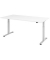 Sitz-Steh-Schreibtisch, elektrisch höhenverstellbar, 71-120cm (H), 200x100cm (BxT), rechteckig, weiß / silber