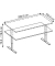 Sitz-Steh-Schreibtisch, elektrisch höhenverstellbar, 71-120cm (H), 200x100cm (BxT), rechteckig, weiß / silber