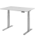 Sitz-Steh-Schreibtisch Basic, elektrisch höhenverstellbar, 64-129cm (H), 120x80cm (BxT), rechteckig, lichtgrau / silber