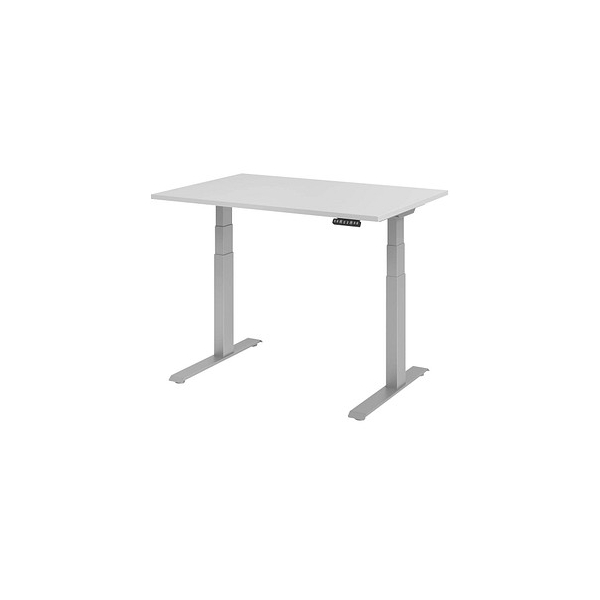 4032062182529 - Sitz-Steh-Schreibtisch VXDKB12 5 S elektrisch höhenverstellbar 64-129cm (H) 120cmx80cm (BxT) rechteckig lichtgrau   Silber 4