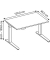 Sitz-Steh-Schreibtisch Basic, elektrisch höhenverstellbar, 64-129cm (H), 120x80cm (BxT), rechteckig, lichtgrau / silber