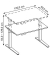 Sitz-Steh-Schreibtisch Basic, elektrisch höhenverstellbar, 64-129cm (H), 120x80cm (BxT), rechteckig, lichtgrau / silber