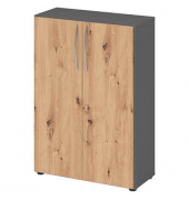 Aktenschrank 4550 V4550/G/R/BM, nein, 3 OH, grafit/asteiche, 80x114,4x34,6cm (BxHxT)