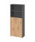 HAMMERBACHER Regalschrank 4770, V4770GRBM grafit, asteiche 3 Fachböden 80,0 x 34,6 x 188,0 cm