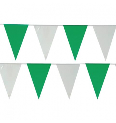 14417 Wimpelkette türkis-grünlich-weiß Flaggen 10m