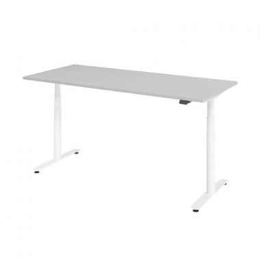 Schreibtisch, elektrisch höhenverstellbar, 63-127cm (H), 180x80cm (BxT), grau / silber