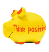 Spardose Schwein (klein) 101880 , "Think positiv"