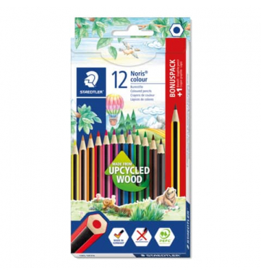 Buntstifte-Set Noris colour 185, 185 SET9, 12-farbig sortiert, sechskant, Packung
