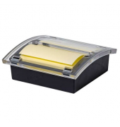 Haftnotizspender KF11398, schwarz/transparent, mit Spender