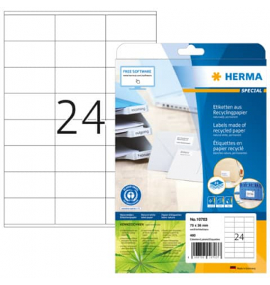 Etiketten Special 10703, wei&szlig;, 70x36mm, rechteckig