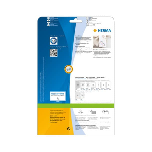 4008705107914 - Etiketten Premium 10791 weiß Ø 60mm herzförmig 4008705107914 120 Stück