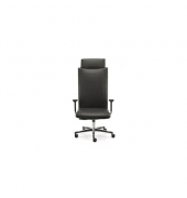Sessel Tec 24/7 adjust Industrie, Echtleder, schwarz, mit Armlehnen, mit Kopfstütze