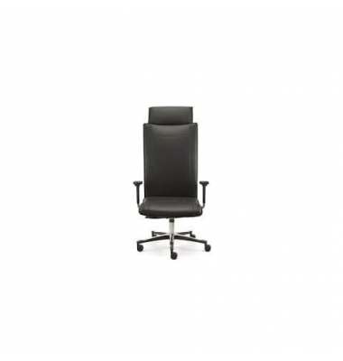 Sessel Tec 24/7 adjust Industrie, Echtleder, schwarz, mit Armlehnen, mit Kopfstütze