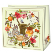 Geschenktasche 22322 TL Kräuterküche, allgemein, Kordelband mit Geschenkanhänger, Kräuterküche, 300mm x 300mm