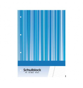 Schulblock 1234, Lineatur 27 / liniert mit Rand innen/außen, A4, 70g, 50 Blatt