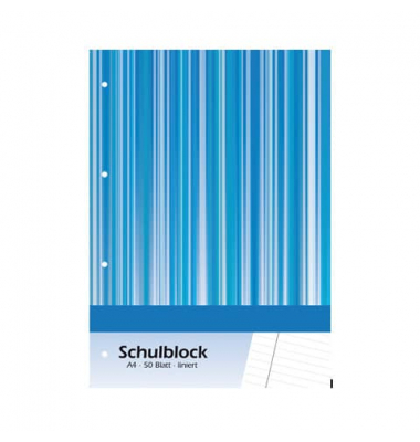 1234 Schulblock A4, liniert  50 Blatt