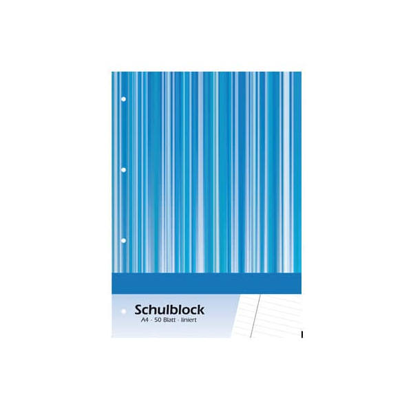 10 Stück Penig Schulblock 1234, Lineatur 27 / liniert mit Rand innen/außen, A4, 70g, 50 Blatt 4019333012341 Penig