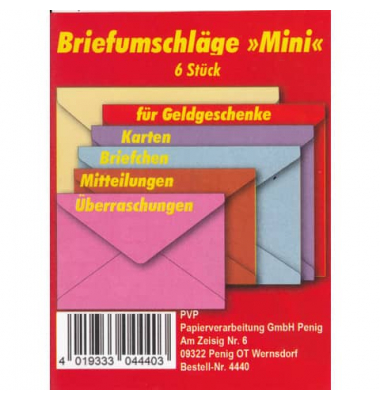 Briefumschlag 4440 Mini ohne Fenster selbstklebend