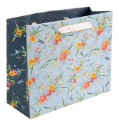 Geschenktasche 46 543 Verano light, allgemein, Schleifenband, mit Goldprägung, Blumen Gräser, 330mm x 270mm