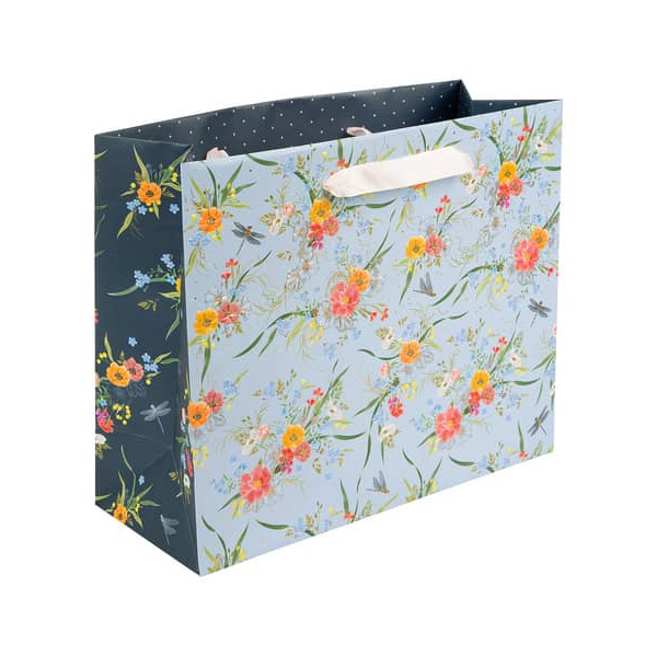 12 Stück TURNOWSKY Geschenktasche 46 543 Verano light, allgemein, Schleifenband, mit Goldprägung, Blumen Gräser, 330mm x 270mm 4009835465431 TURNOW