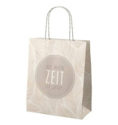 Geschenktasche 991391, allgemein, gedrehte Papierkordel, DIE BESTE ZEIT IST JETZT, 18cm x 22cm