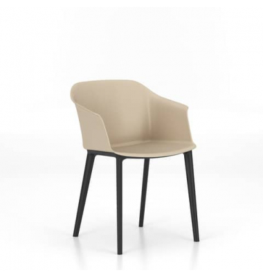 WITA001-00000064 Besucherstuhl m.AL Frame schw/creme