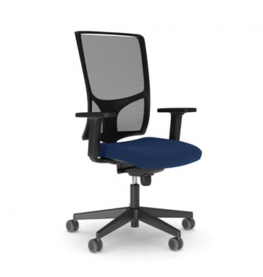 B&uuml;rodrehstuhl Vosto, blau / schwarz, mit Armlehnen, bis 110kg, ohne Kopfst&uuml;tze