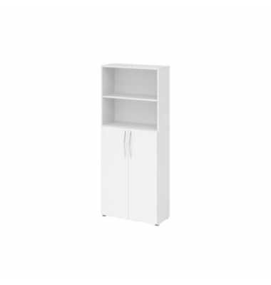 MONT.V4770/W/W/BM Flügeltürenschrank Weiß/Weiß