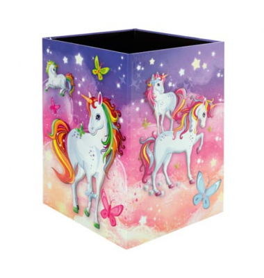 Papierkorb 19738, 15 Liter, eckig, Motiv: Einhorn