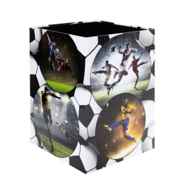 Papierkorb 19739, 15 Liter, eckig, Motiv: Fussball