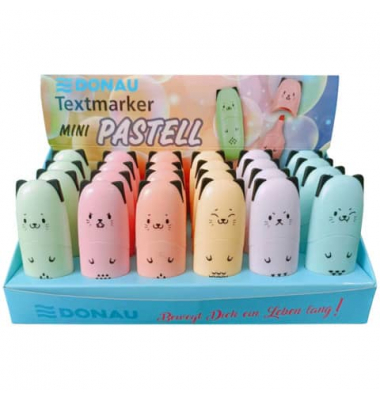 Textmarker pastell Mini, 5130030-99, Display, 6-farbig sortiert, 1-5mm Keilspitze