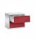 H&auml;ngeregistraturschrank 12912-312/7035/3000, lichtgrau, 2 Schubladen, 2-bahnig